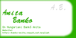 anita banko business card